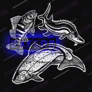 Yellow Pearsh, Sturgeon, and Atlantic Salmon DXF Files