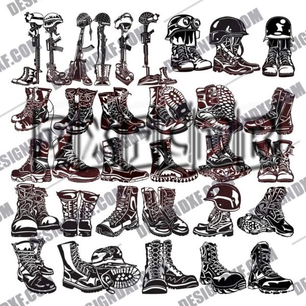 Military Combat Boots DXF Files