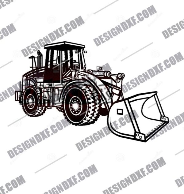 Front Wheel Loader Bulldozer DXF File