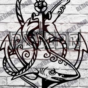 Military Design Shark and Anchor DXF Designs