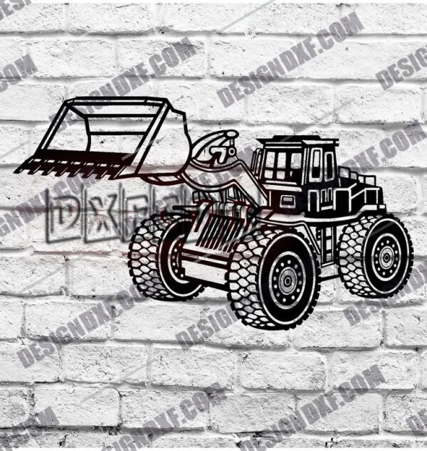 Front Wheel Loader Bulldozer DXF Designs