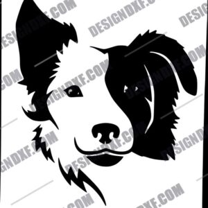 "Exquisite Split Face Border Collie DXF"