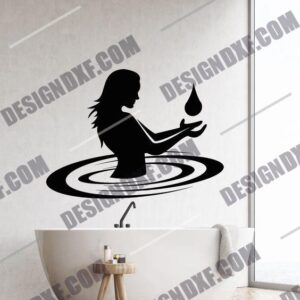 "Graceful Girl in the Water DXF File"