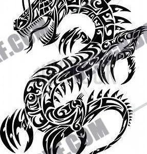 Dragon Tattoo Iconic Tribal DXF File