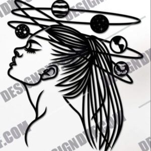 "Girl in Space CNC Design"