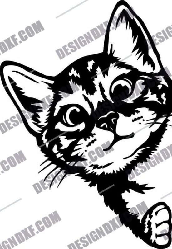 Charming Cat DXF Files | Download Now