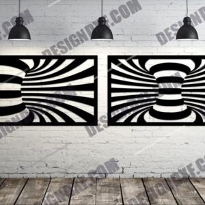 "Spiral Panel Optical Illusion DXF File"