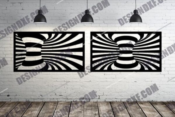 "Spiral Panel Optical Illusion DXF File"