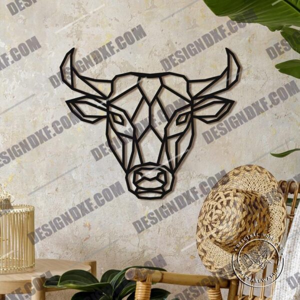 Majestic Bull Head DXF File