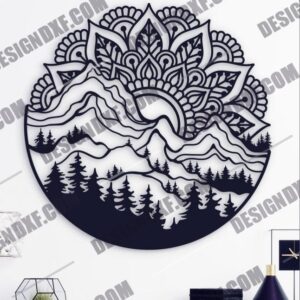 Mountain Mandala Metal Wall Design