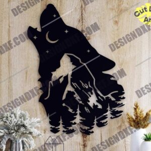 Wolf Metal Wall Art DXF Files