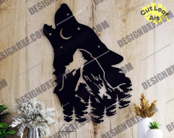 Wolf Metal Wall Art DXF Files