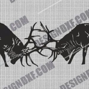 "Deer Fight CNC DXF File"