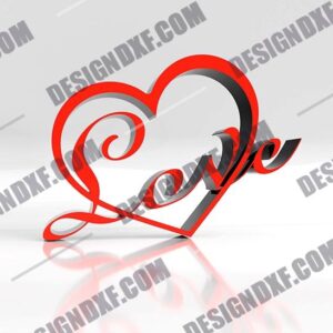 Romantic Heart DXF Files