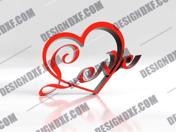 Romantic Heart DXF Files