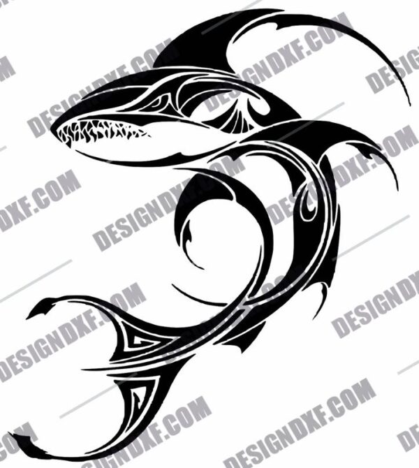 "Tribal Shark DXF Files"