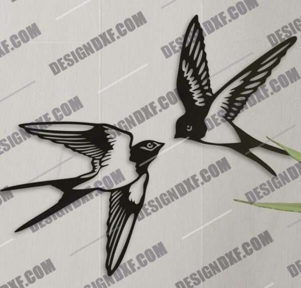 "Graceful Swallow DXF File"