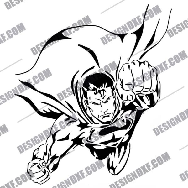 Superman DXF File for CNC Machines