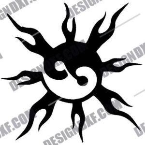 Yin Yang Sun DXF File