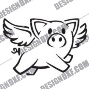 Winged Pig DXF File