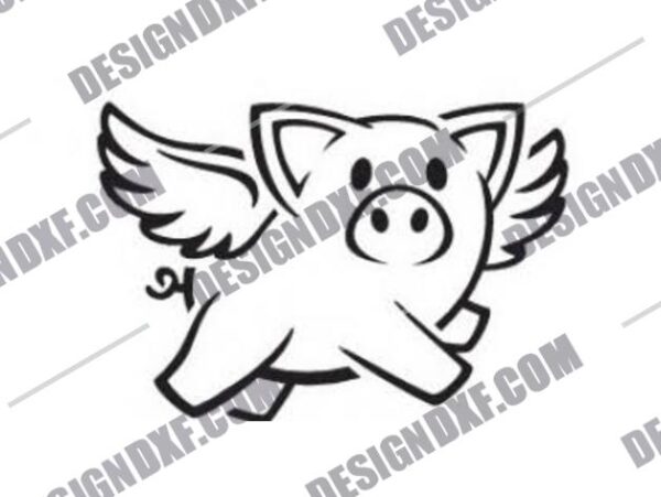 Winged Pig DXF File