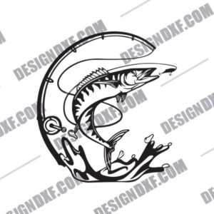 Barracuda Fish & DXF File Image