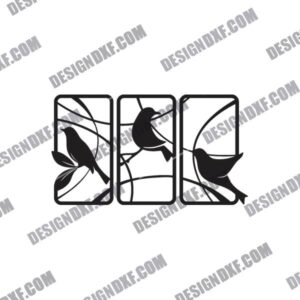 Elegant Bird Panel DXF Design