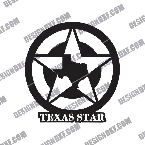 Texas Star Art Sign DXF File