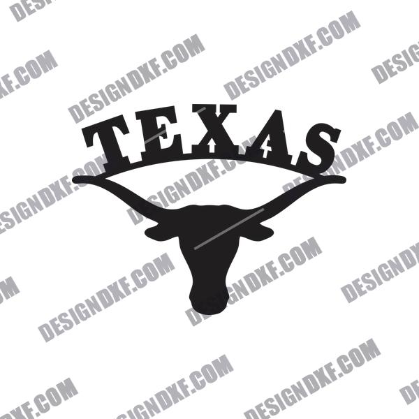 Texas Longhorn Art Sign DXF File - Download Now