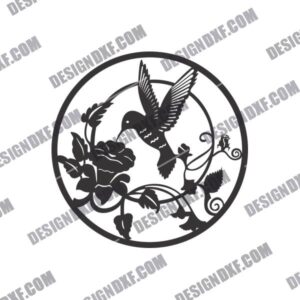 Hummingbird Floral DXF File