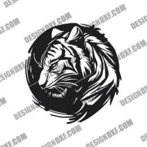 Tiger Wall Decor DXF File