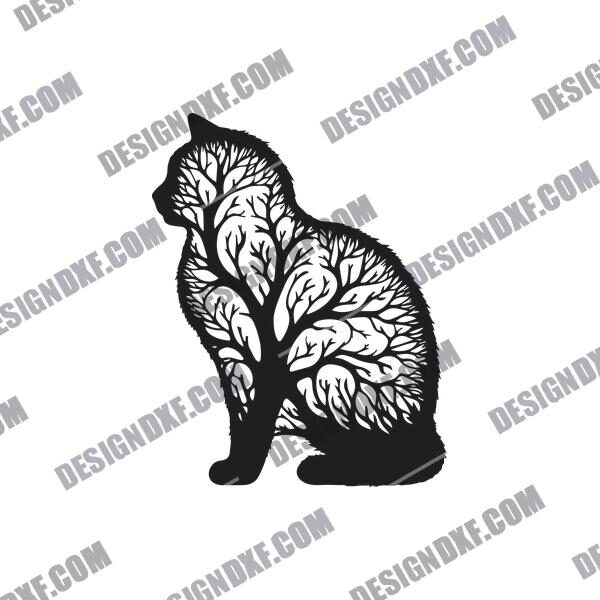 Tree Cat DXF File